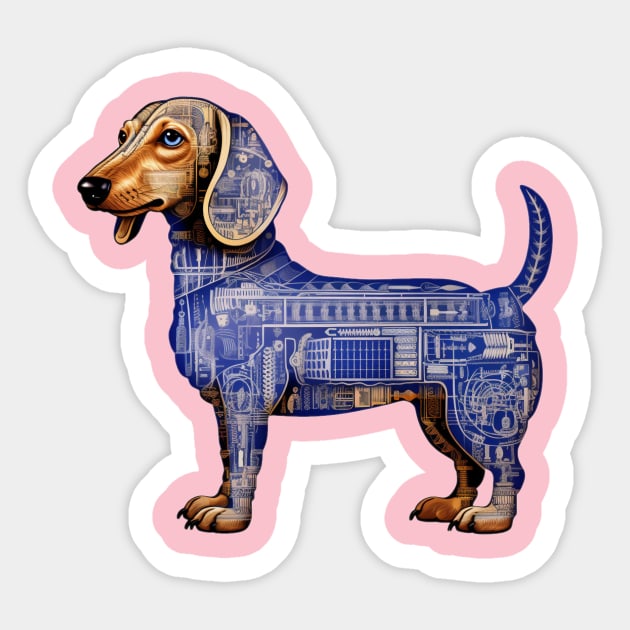 Wiener Blueprint Sticker by Jason's Finery